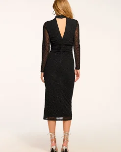 Aurelia Embellished Long Sleeve Midi Dress