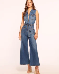 Bell Cropped Denim Jumpsuit