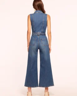 Bell Cropped Denim Jumpsuit