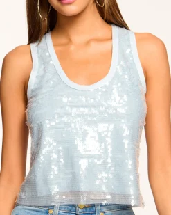 Chelsey Sequin Scoop Neck Tank Top