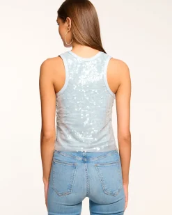 Chelsey Sequin Scoop Neck Tank Top