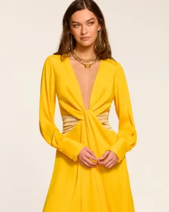 Colorblock Tatia Long Sleeve Midi Dress