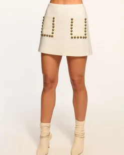 Deidre Studded Ponte Mini Skirt