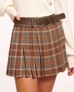 Derrick Pleated Belted Mini Skirt