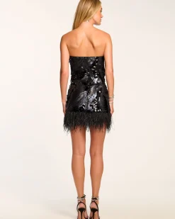 Elsie Sequin Feather Mini Dress