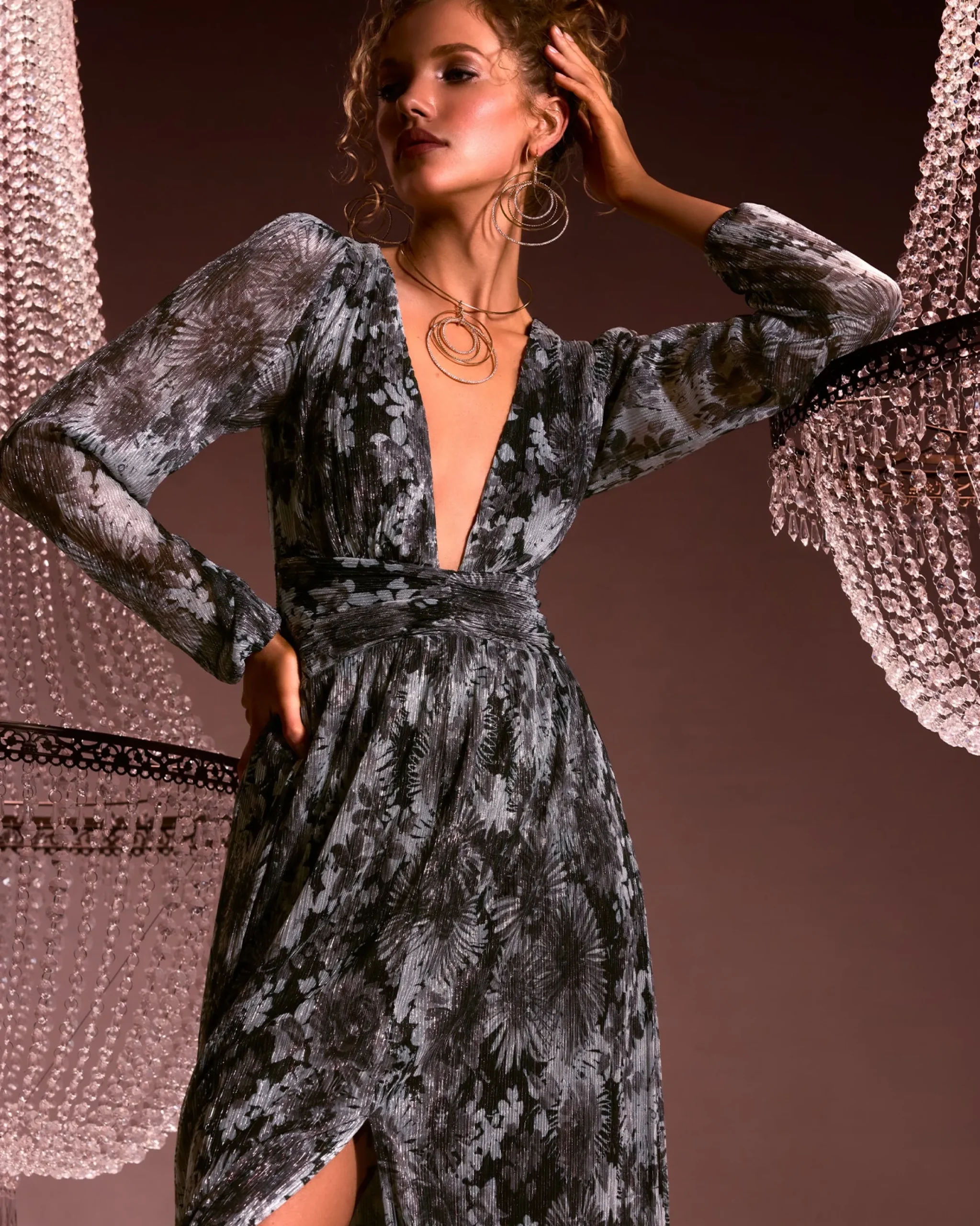 Estelle Long Sleeve V-Neck Dress