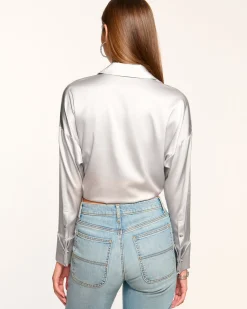 Farrah Silk Tie-Front Blouse