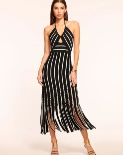 Frida Fringe Knit Midi Dress