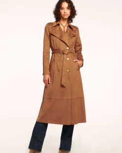 Hermione Faux Suede Trench Coat