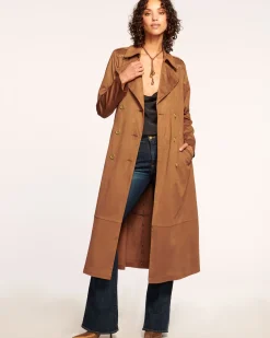 Hermione Faux Suede Trench Coat