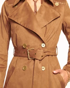 Hermione Faux Suede Trench Coat