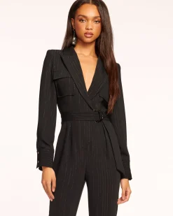 James Long Sleeve V-Neck Jumpsuit