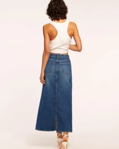 Jannie Two-Tone Denim Maxi Skirt