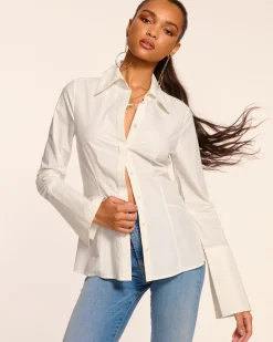 Jay Tailored Cotton Poplin Top