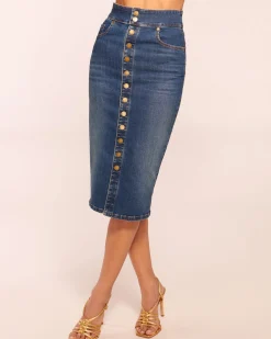 Karter High Waisted Denim Skirt