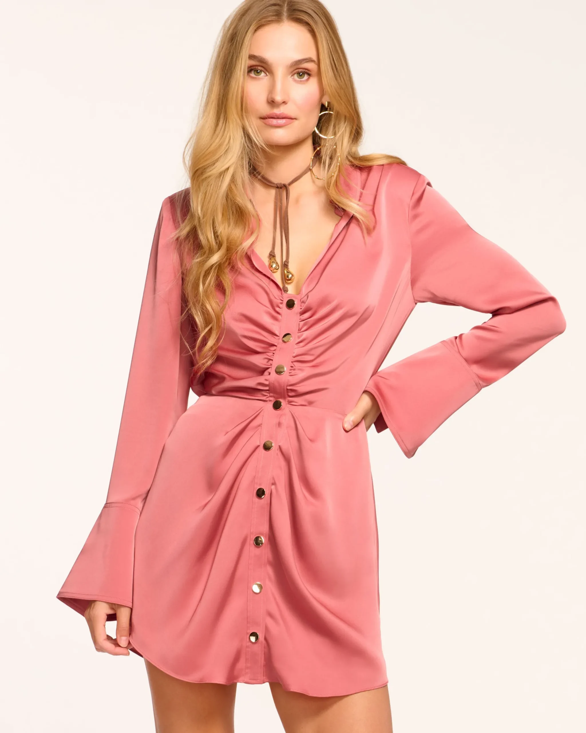 Katelyn Long Sleeve Ruched Mini Dress