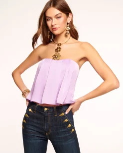 Kennedi Strapless Pleated Top