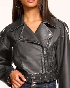 Layana Faux Leather Motorcycle Jacket