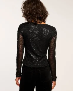 Leon Beaded Cowl Neck Top