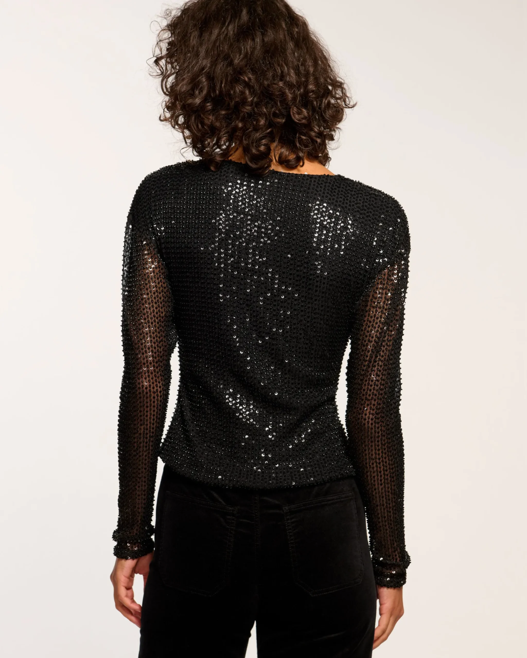 Leon Beaded Cowl Neck Top