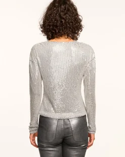 Leon Beaded Cowl Neck Top