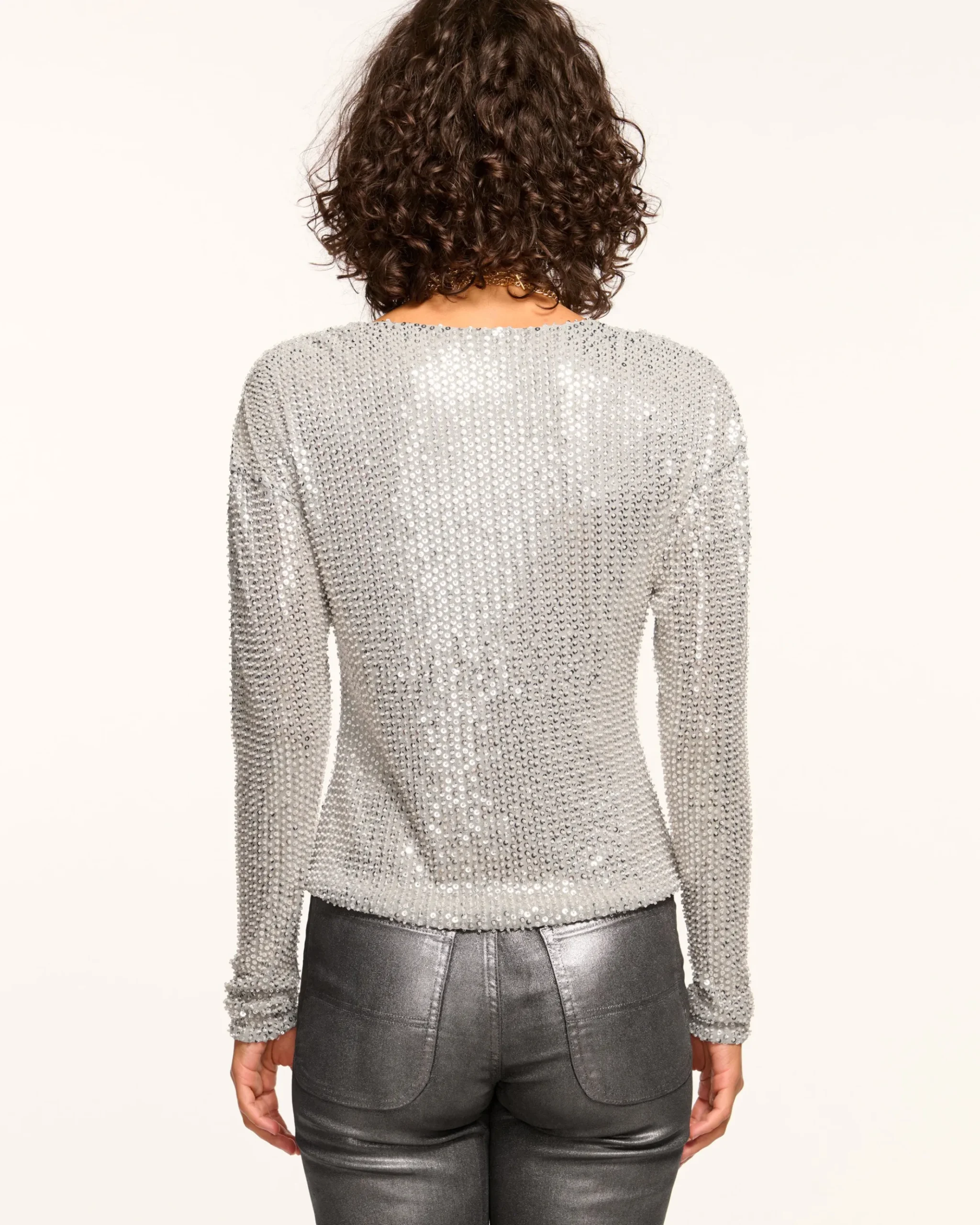 Leon Beaded Cowl Neck Top