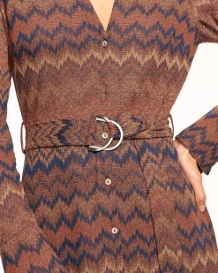 Lydia Long Sleeve Belted Midi Dress