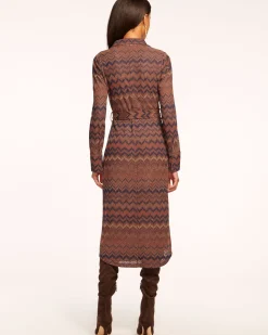 Lydia Long Sleeve Belted Midi Dress