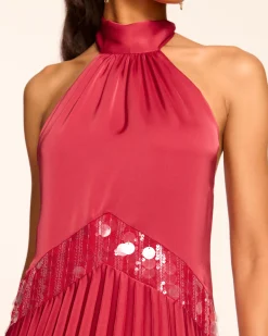 Marcia Embellished Halter Mini Dress