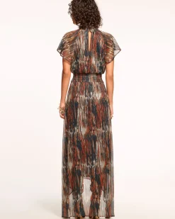 Mellie Smocked Flutter Sleeve Maxi Dress