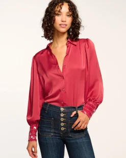 Milca Embellished Button Down Top