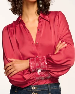 Milca Embellished Button Down Top