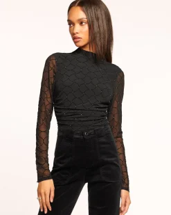 Opal Embellished Turtleneck Top