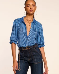 Pleated Dina Short Sleeve Bodysuit
