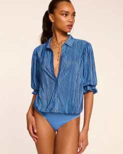 Pleated Dina Short Sleeve Bodysuit