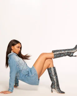 Queen Heeled Snake Boots