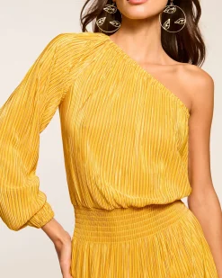 Raashi One-Shoulder Smocked Mini Dress