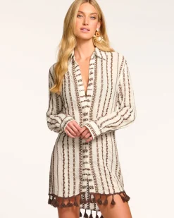 Roman Coverup Button Down Top