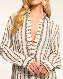 Roman Coverup Button Down Top