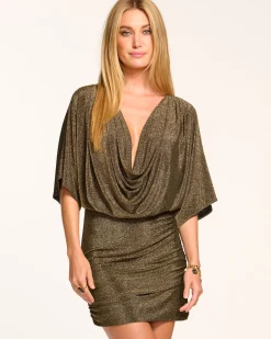 Rosana Sparkle Cowl Neck Mini Dress