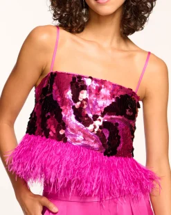 Stanley Sequin Feather Tank Top