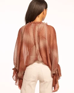 Susanna Ruched V-Neck Blouse