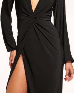 Sutton Jersey V-Neck Midi Dress