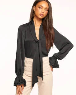 Tammy Tie-Front V-Neck Blouse