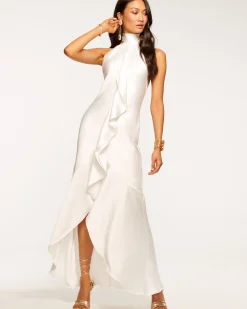 Tera Ruffled Halter Gown