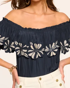 Terri Embellished Off-The-Shoulder Top