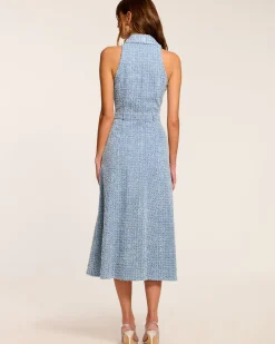 Yesenia Textured Denim Midi Dress